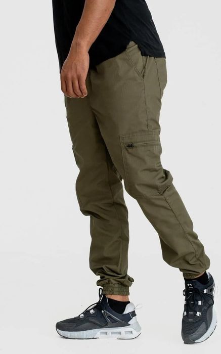 Spodnie  Bojówki Męskie JOGGER Oliwkowe Grube Lolo PL XL