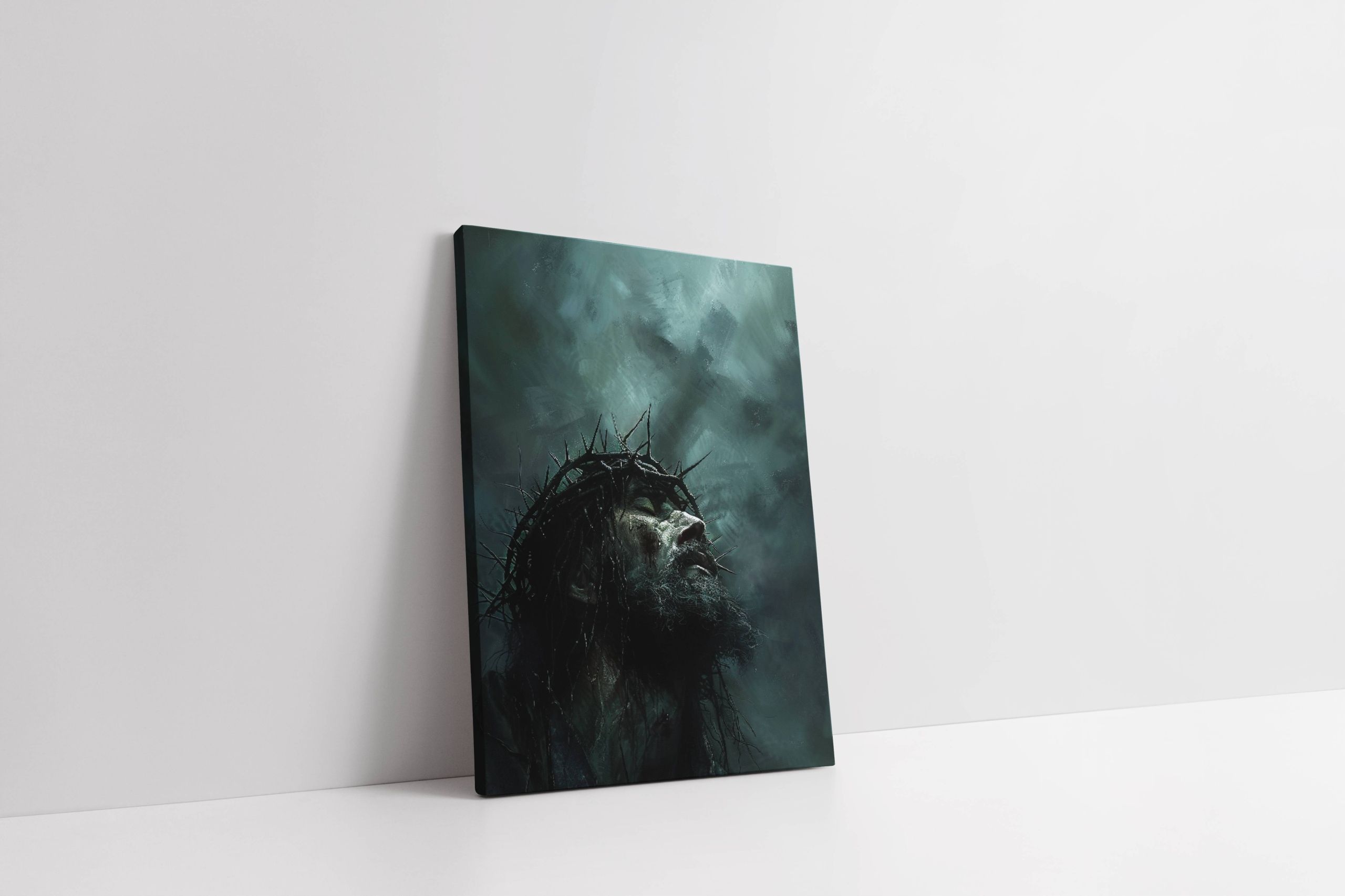 Obraz na płótnie Jezus Chrystus w koronie cierniowej krzyż 60x80