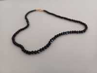 Łańcuszek czarny kryształowy naszyjnik z kamieniem na szyję dla kobiet