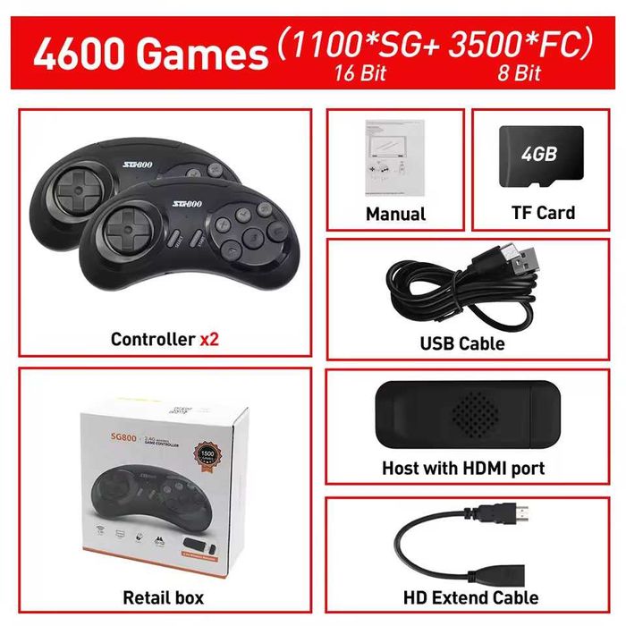 Ігрова приставка sega 16 bit wireless 4600 ігор