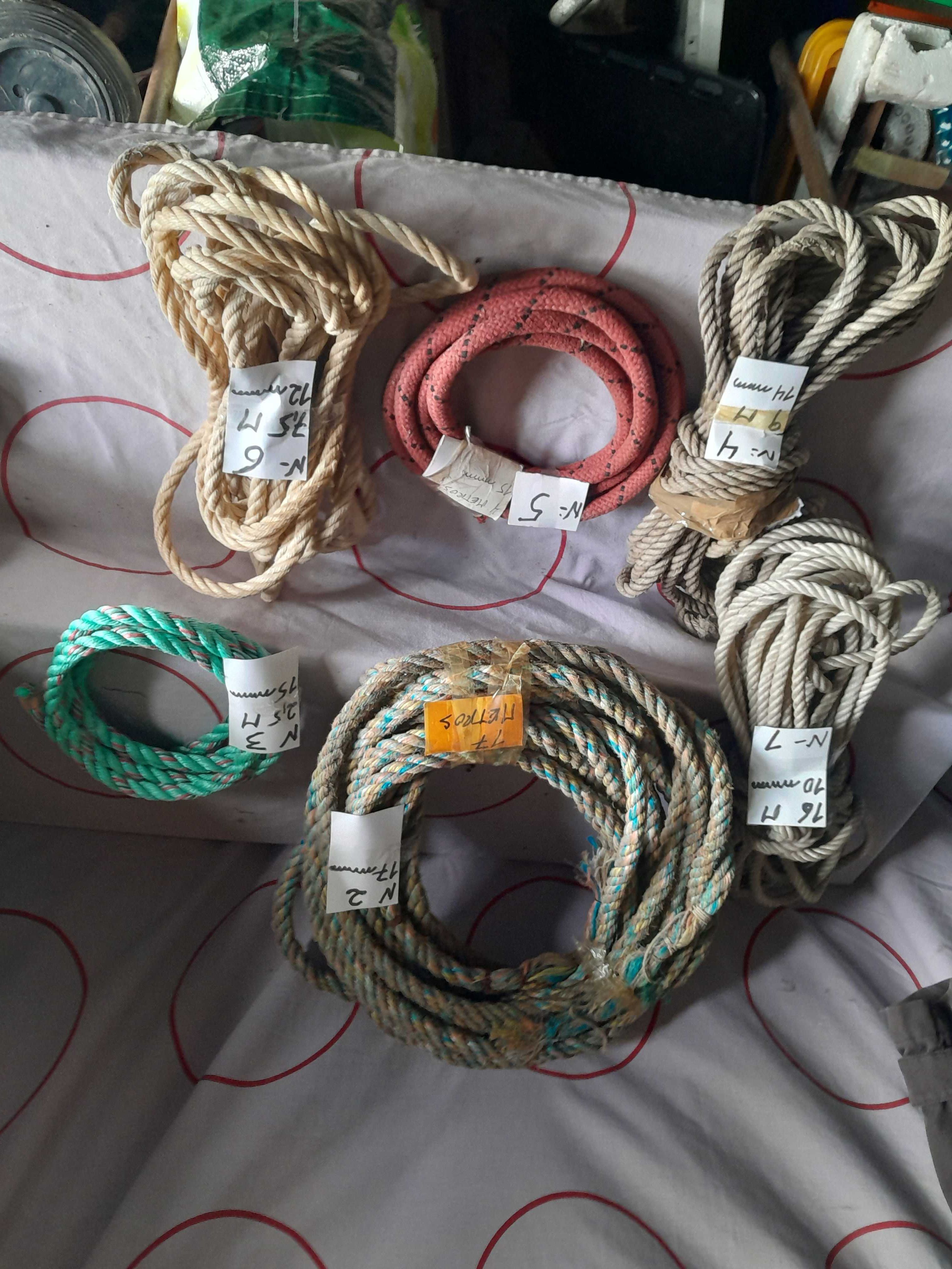 Cordas, cintas segurança etc