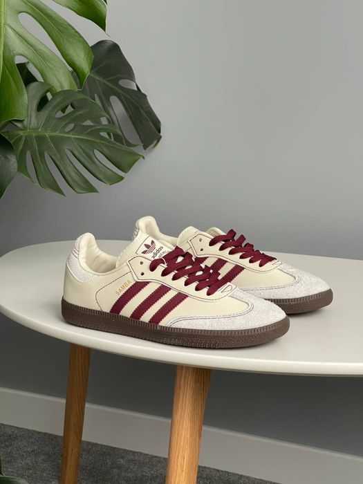 Кросівки Adidas Samba OG Wonder White Maroon (36-41)