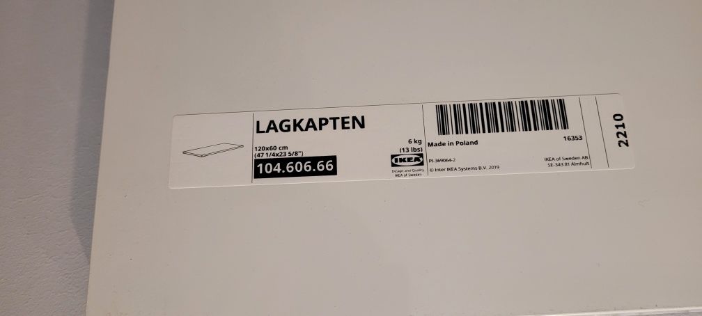 Blat Lagkapten IKEA 120x60 z nogami - Biurko