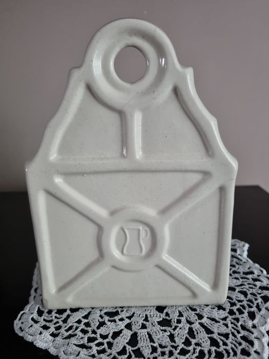 Solniczka fajans Włocławek niebieska duża