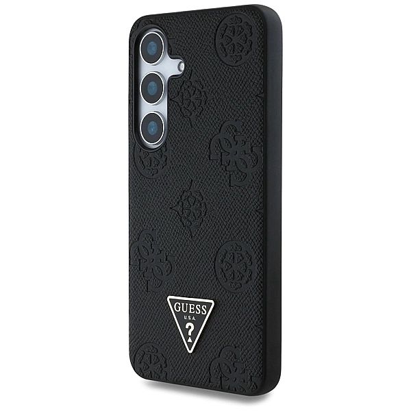 Etui Guess Grained Hot Stamp Peony Pattern Triangle Logo MagSafe do Sa