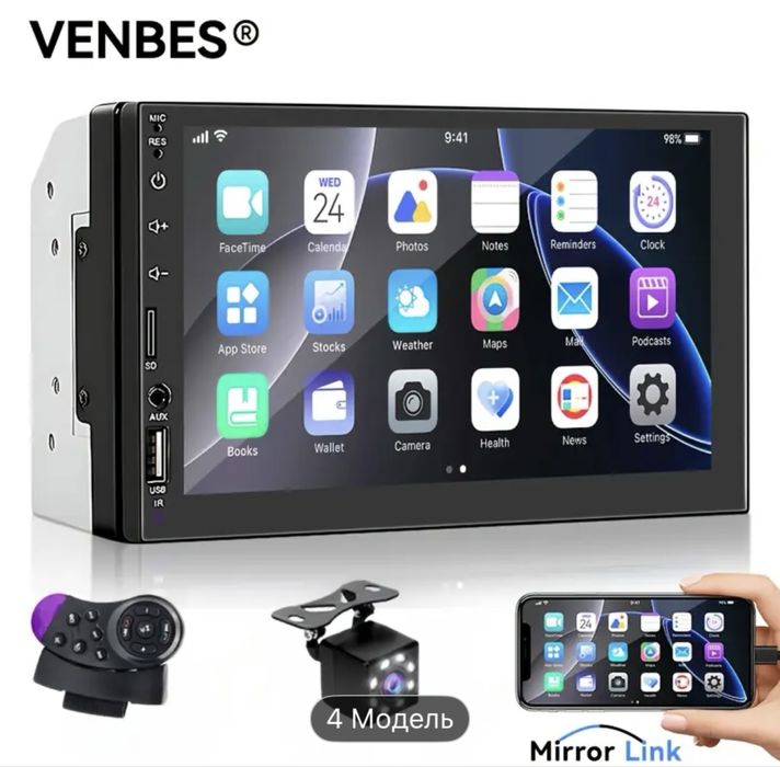 Універсальні андроїд магнітола 2Din CarPlay + AndroidAuto