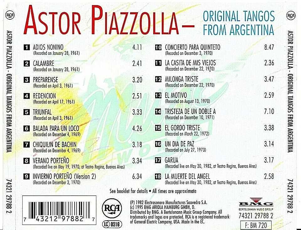 Astor Piazzolla/Original Tangos from Argentina - CD - 1982