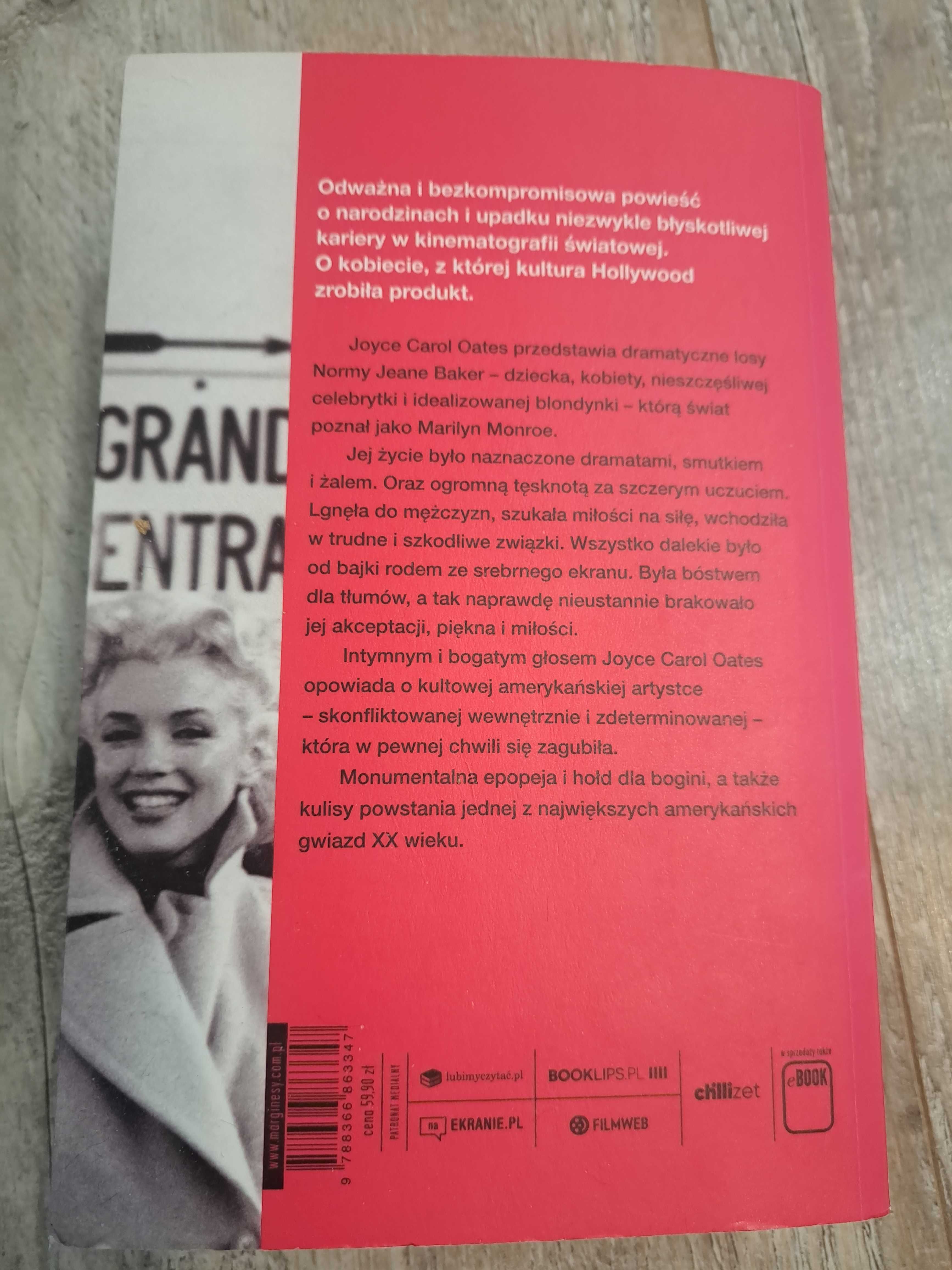 Książka  Blondynka  autorka Jouce Carol Oates  powieść o Menrin Monroe