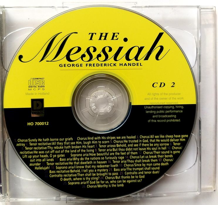 George Handel The Messiah 2CD 1996r