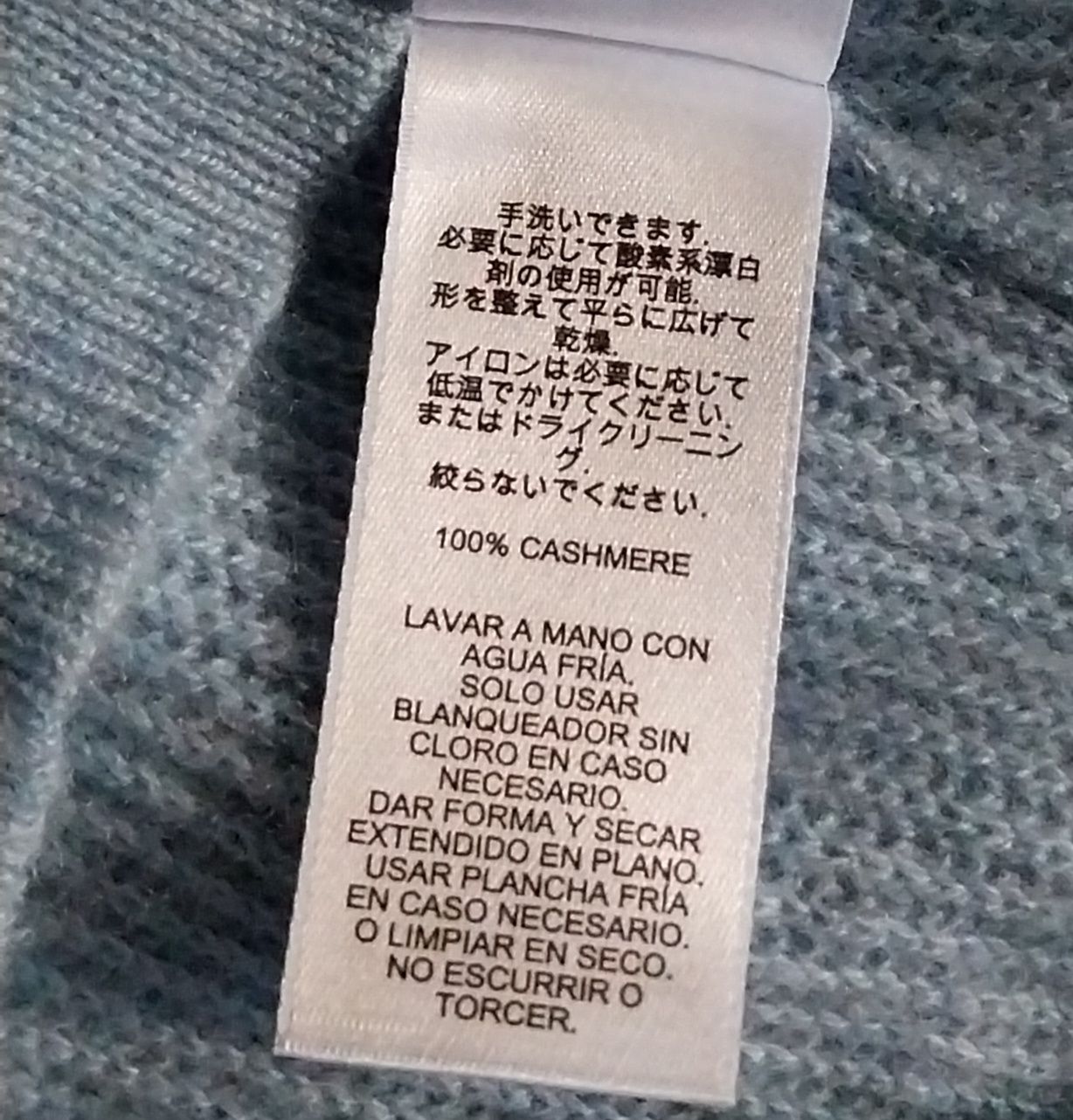 Prążkowany sweter męski jasnoniebieski kaszmir 100% XL