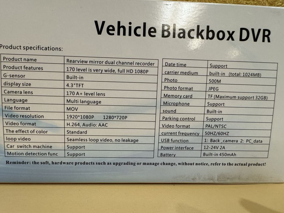 Автомобільний реєстратор дзеркало Blackbox AK47з камерою заднього виду
