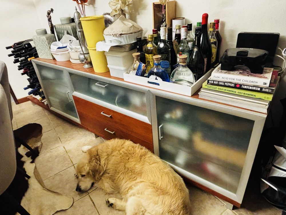 Conjunto de Aparador de sala + Louceiro de parede + 2 Prateleiras