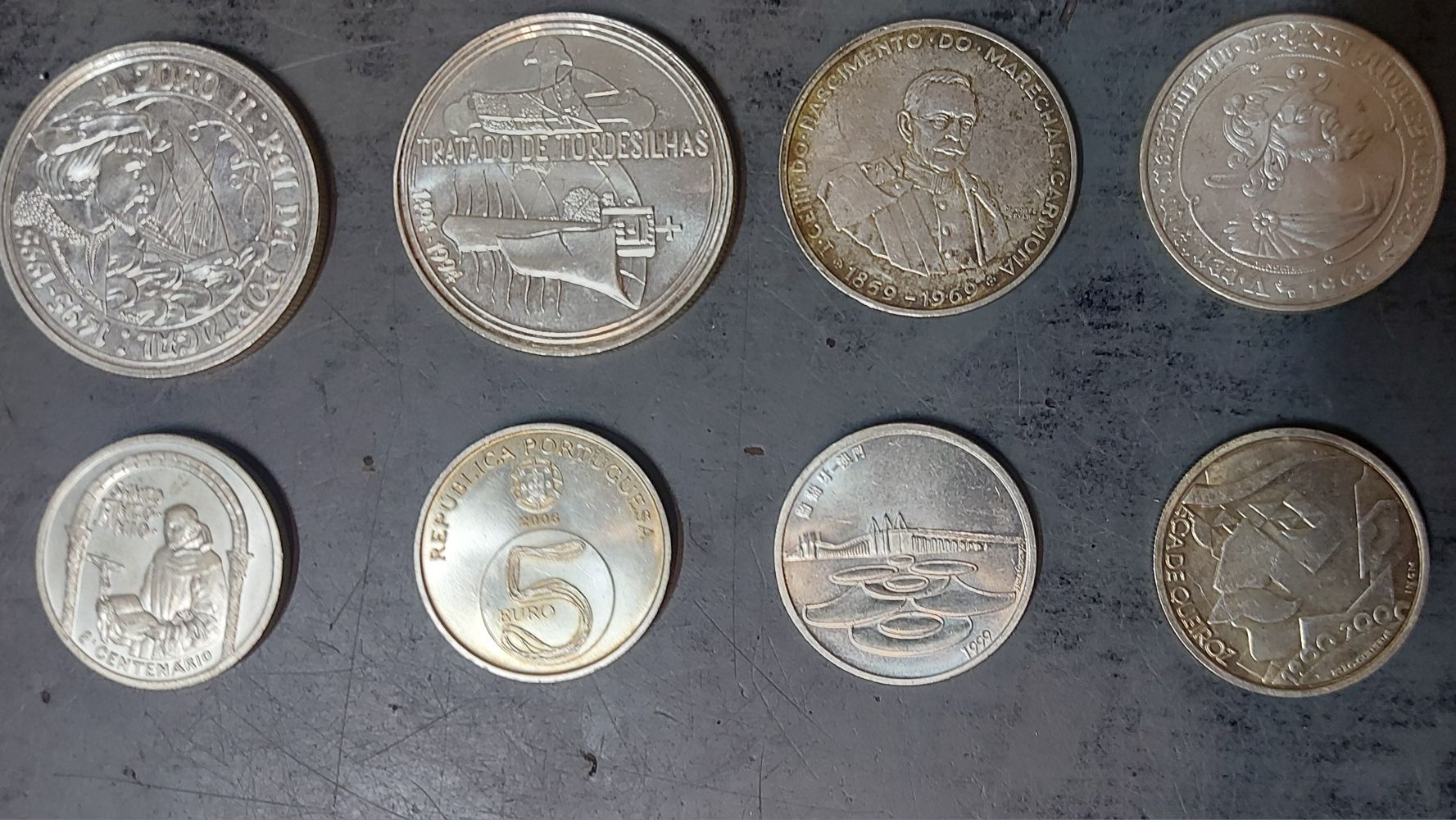 Lote de moedas em prata