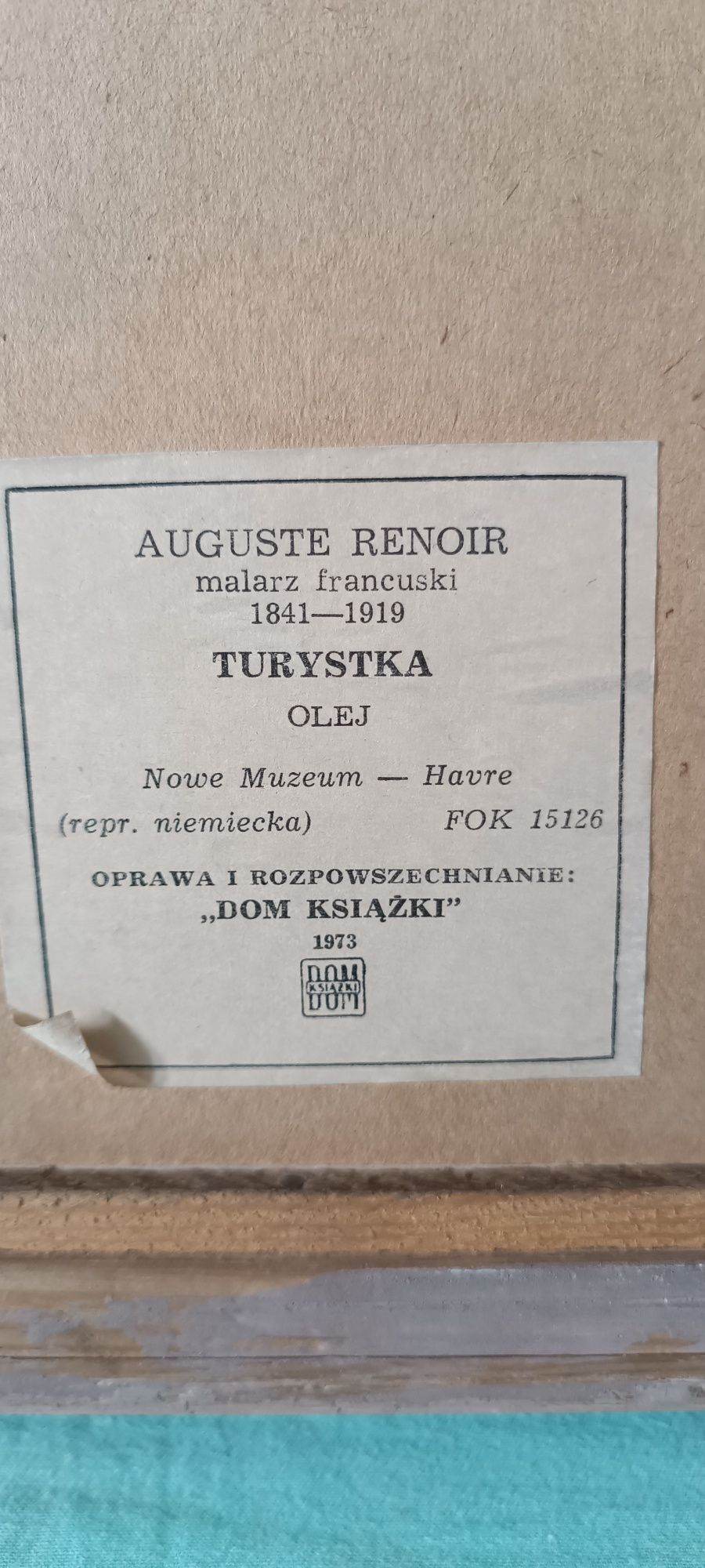 Obraz olejny, Auguste Renoir TURYSTKA, reprodukcja niemiecka