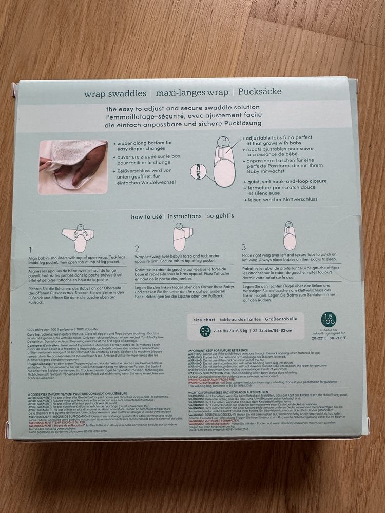 aden+anais śpiworek (essentials easy swaddle wrap quick change)