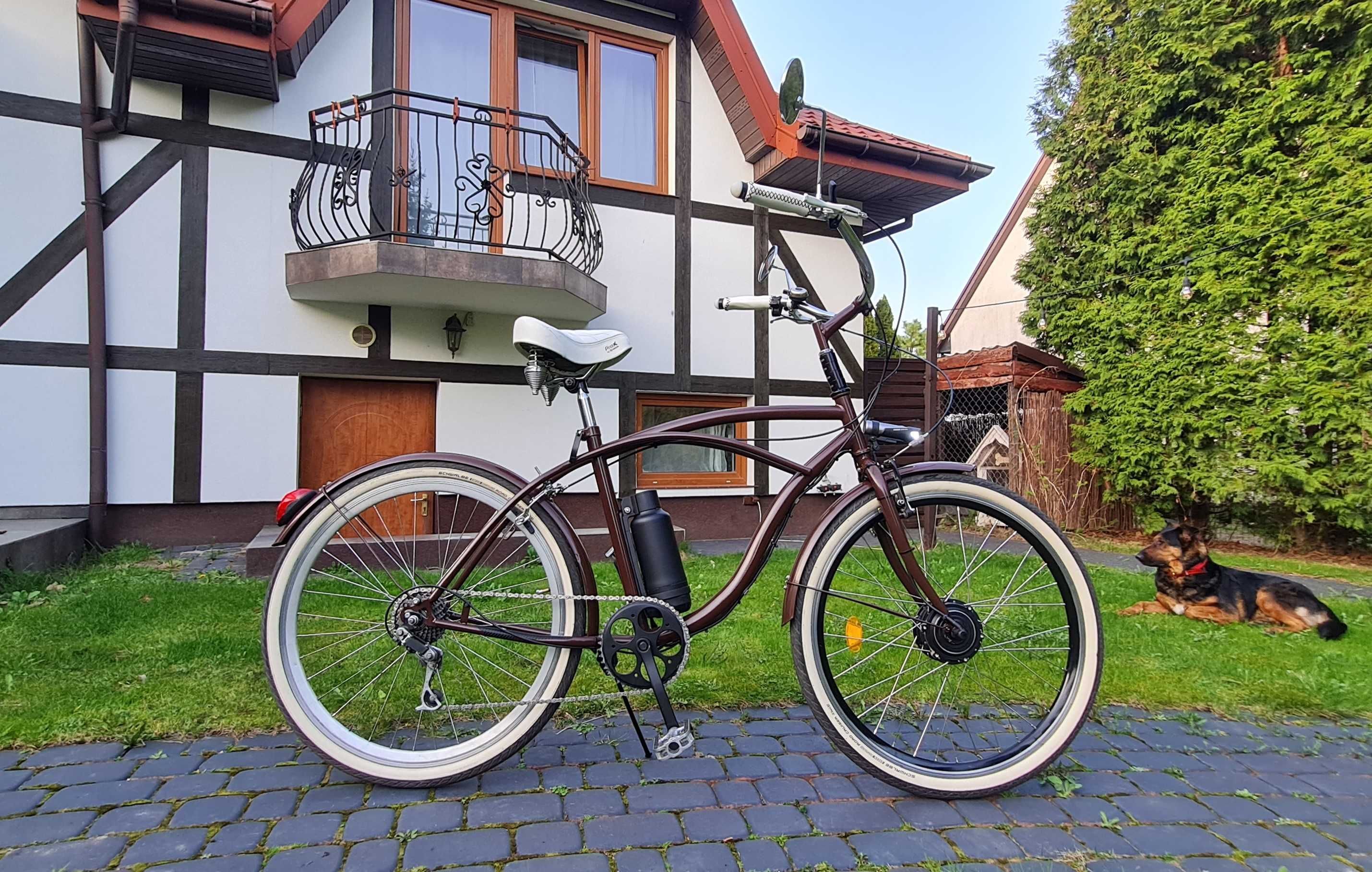 Custom'owy rower elektryczny cruiser z duszą! Używany, a jak nowy.