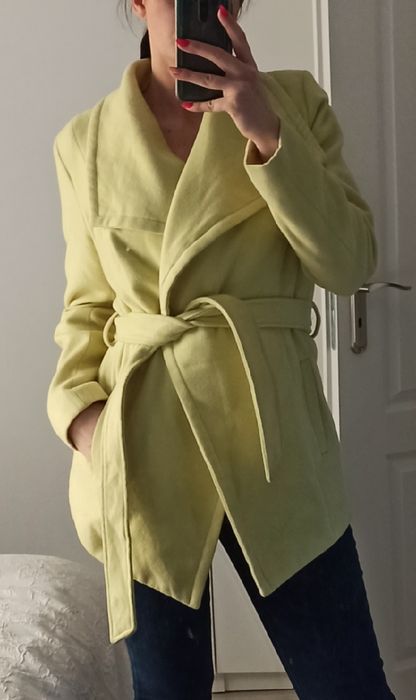 Płaszcz jesienny mohito cytrynowy kanarkowy rozmiar 42