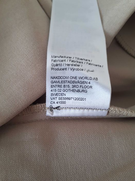 spodnie NA-KD beżowe damskie S/M szerokie nogawki wysoki stan