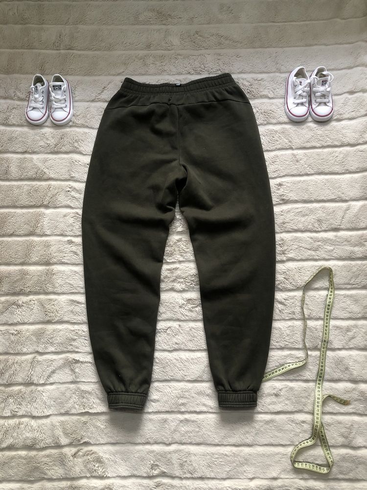 PUMA Unisex (S муж/S-M жен) Khaki спортивные штаны на флисе хаки мужск
