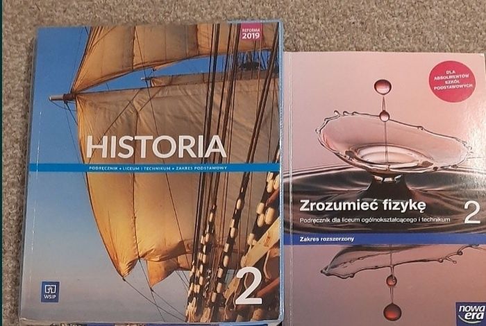 Podręczniki do klasy 2 liceum I technikum Historia i Fizyka