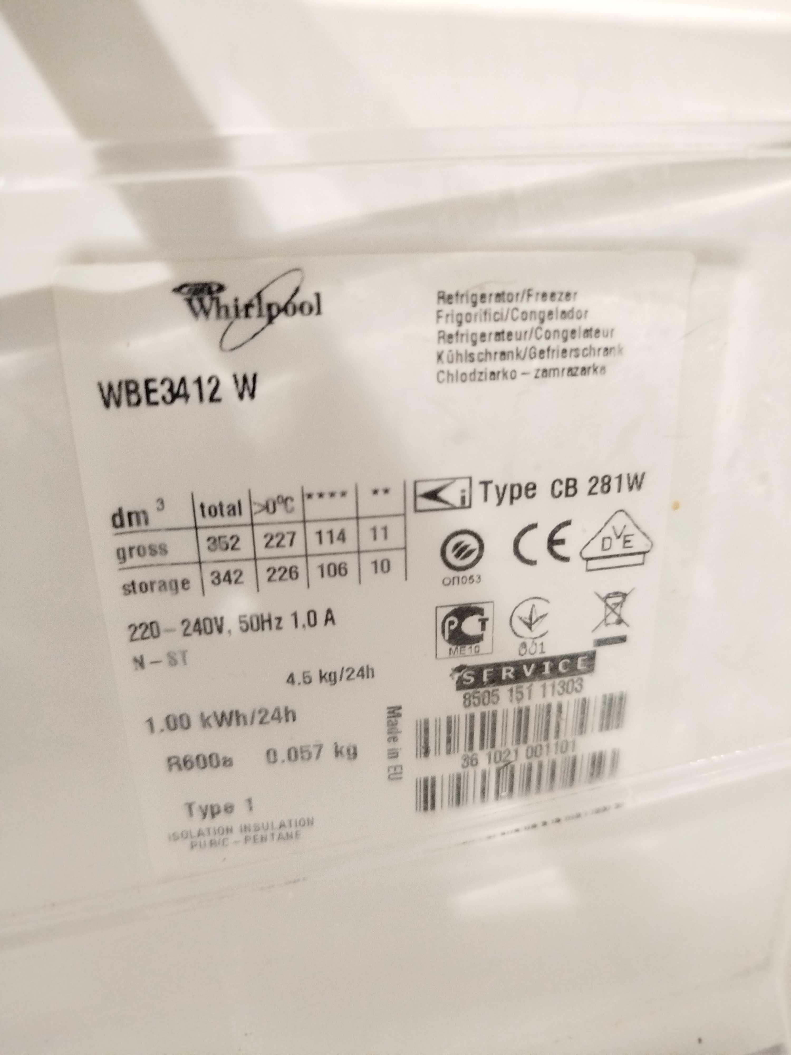 Холодильник Whirlpool WBE 3412 W