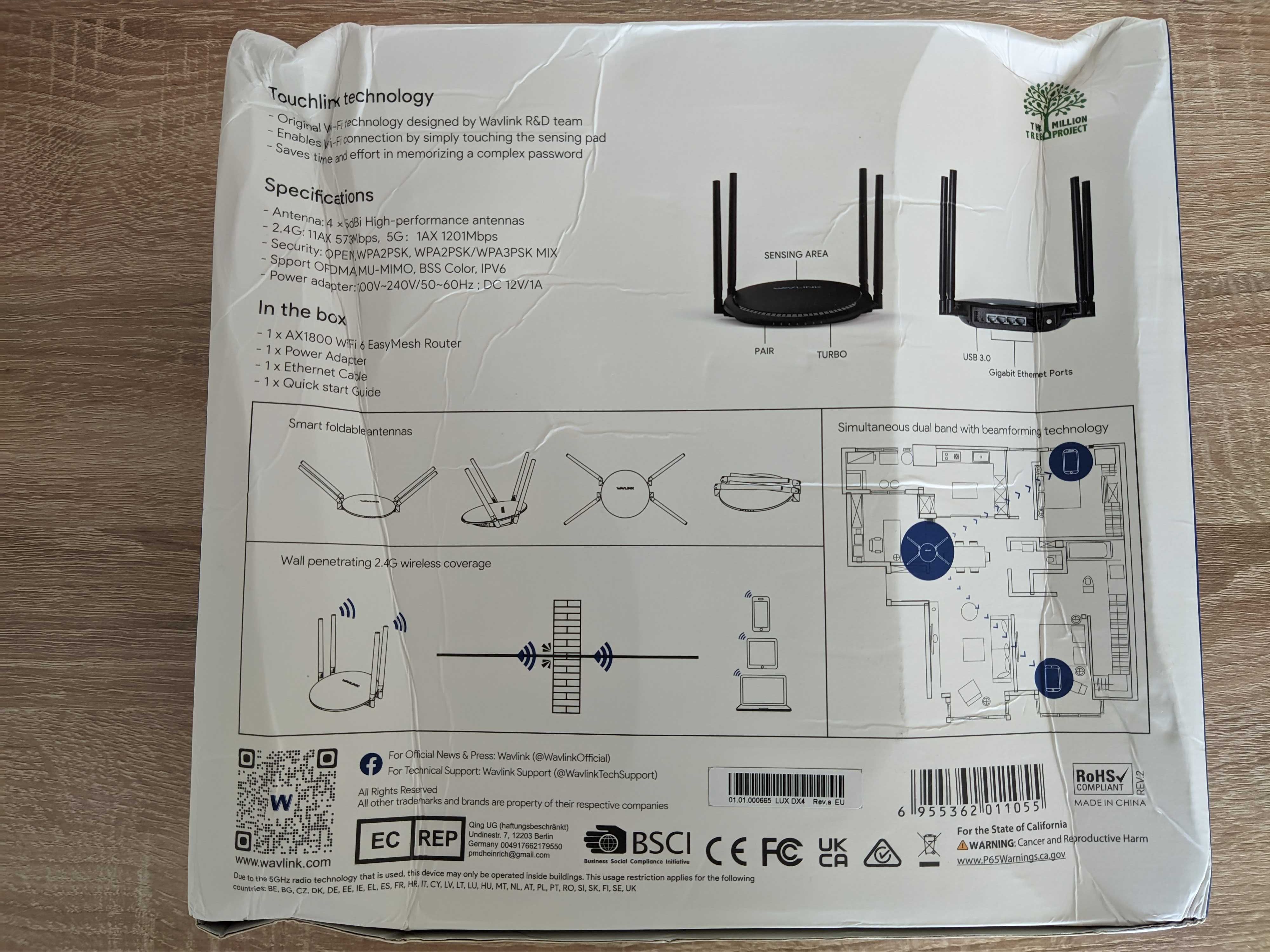 Роутер Wavlink AX1800 WiFi6, USB 3.0(Keenetic Giga AX KN-1011)