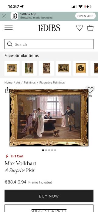 Картина в золотой раме, декор