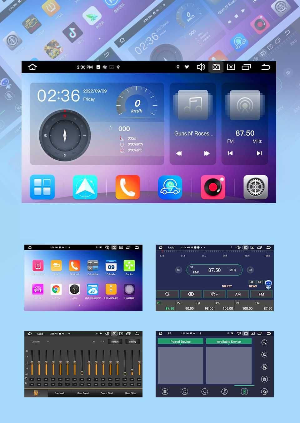 Radio FM RDS DAB+ Android CarPlay WiFi CD DVD GPS SD USB VW Seat Skoda
