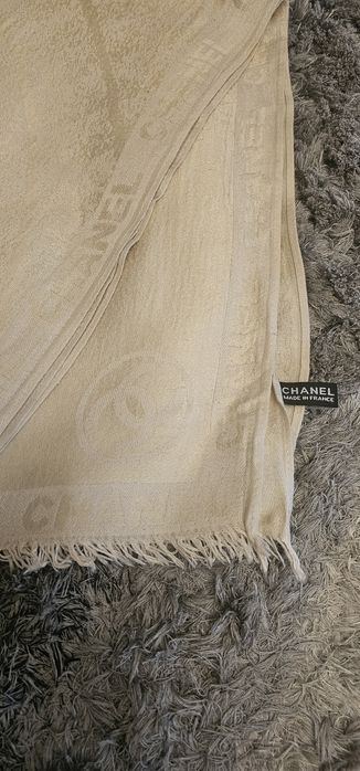 Szalik kremowy 100% bawełna Chanel