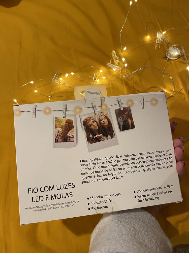 Fio com luzes Led para pendurar fotografias