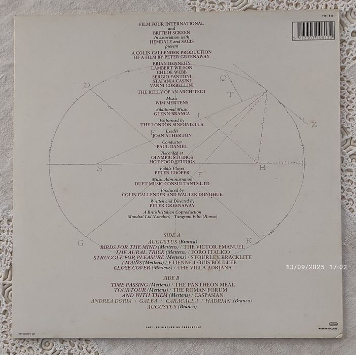 Wim Mertens - The Belly Of An Architect LP