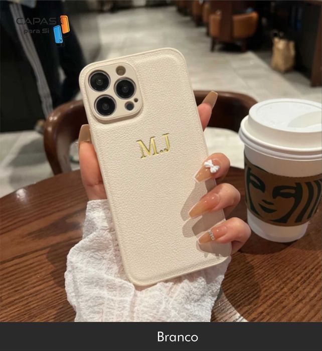 Capa IPhone em couro personalizada -- PORTES INCLUIDOS