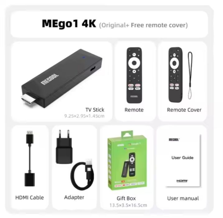 Mecool Mego1 4K Tv stick  сертифіковані Xiaomi Mi TV box 3gen Є кількі