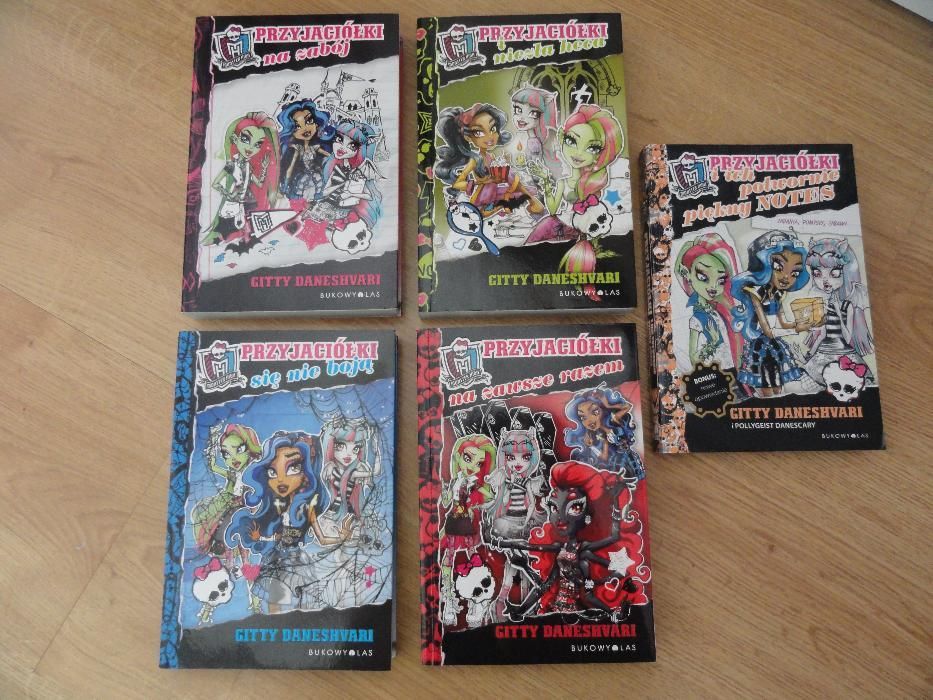 Książki Monster High Gitty Daneshvari - 5 części plus gratis