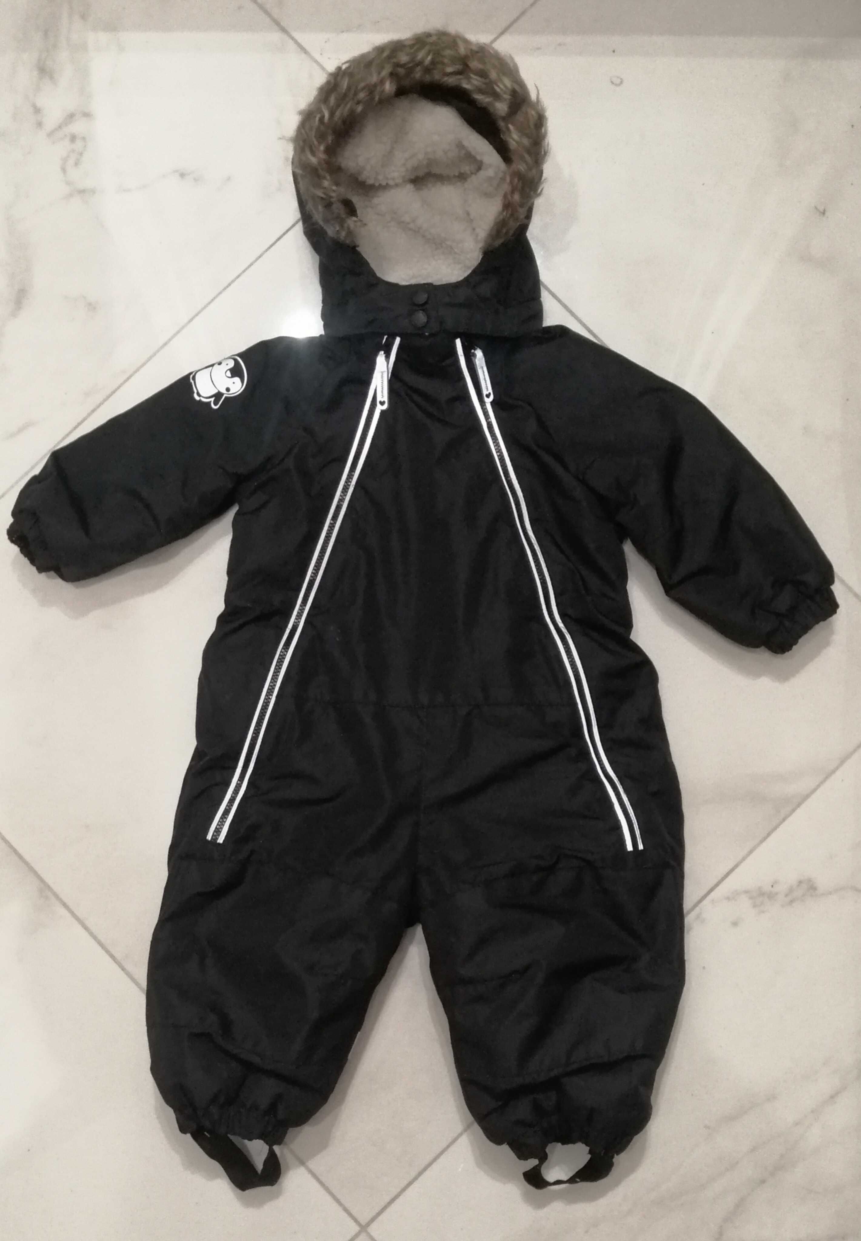 Kombinezon zimowy dziecięcy H&M roz. 74cm 6-9 mies czarny