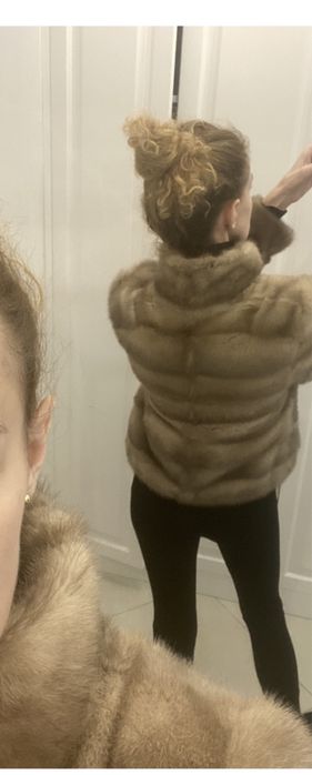 Півшубка курточка норка сіро пісочна