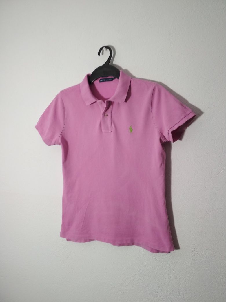 Ralph Lauren t-shirt różowa koszulka polo L