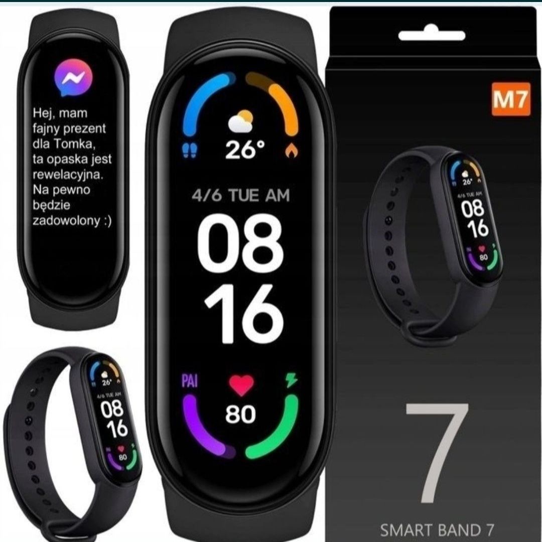 2x Smartband m7 2023 Smart watch sportowy! Dużo funkcji HIT! Black