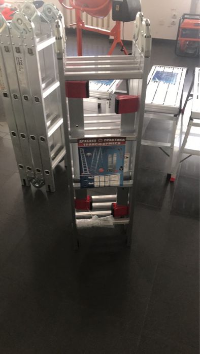 Лесница/Драбина, стримянка алюмінієва трансформер 4*3-4*4-4*5-4*6