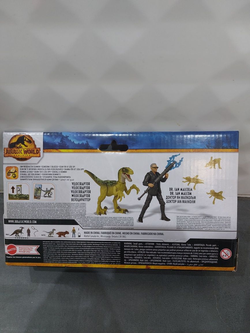 Figurka dinozaur Dr.Ian Malcolm&Velociraptor Jurassic World dominion