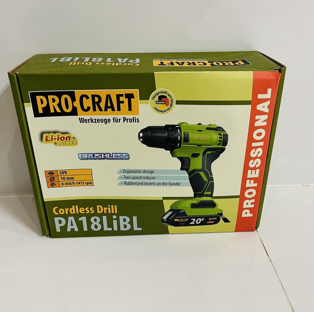 Потужний Шуруповерт безщітковий Procraft 18bl, brushless, тушка!