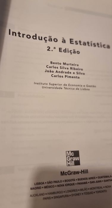 Livro Introdução à Estatística de Bento Murteira e outros