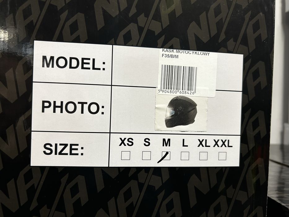 Kask motocyklowy NAXA F35 rozmiar M 57-58cm, czarny matt, blenda!