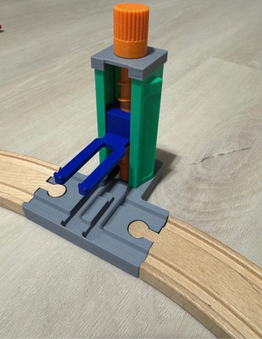 Warsztat/ podnośnik z pokrętłem dla pociągów