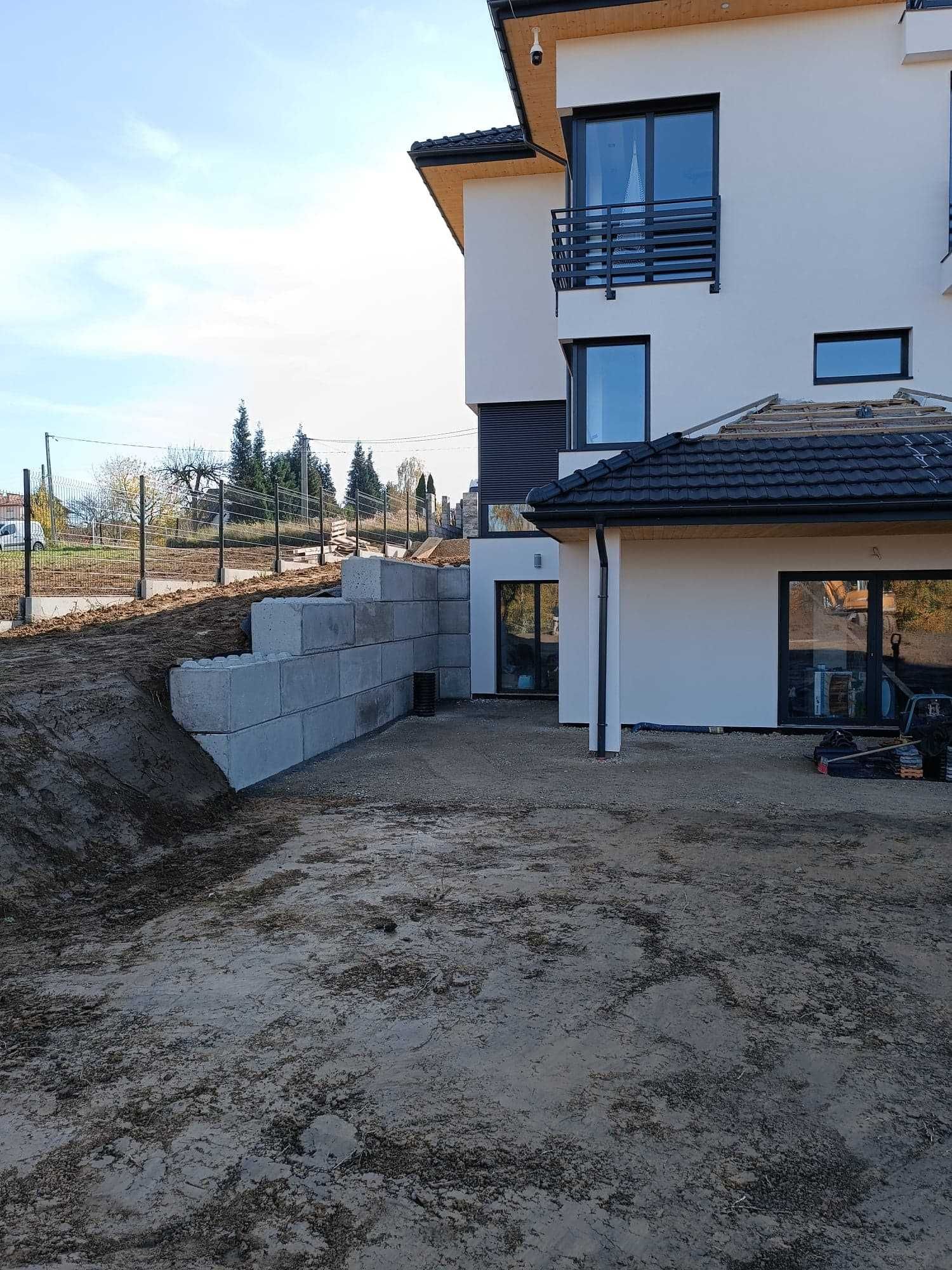 Prefabrykowane mury oporowe z bloków betonowych