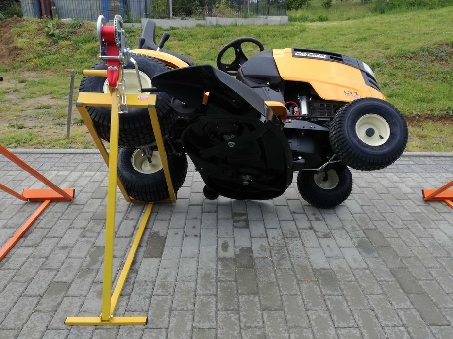 120cm Szerokość Najazdu Podnośnik Traktorka Kosiarki Korbowo TAŚMOWY