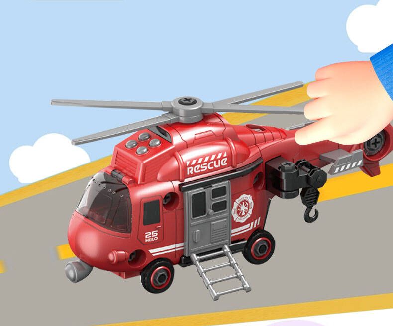 Helikopter Strażacki Ratunkowy Duży Zabawka Śmigłowiec Do Skręcania