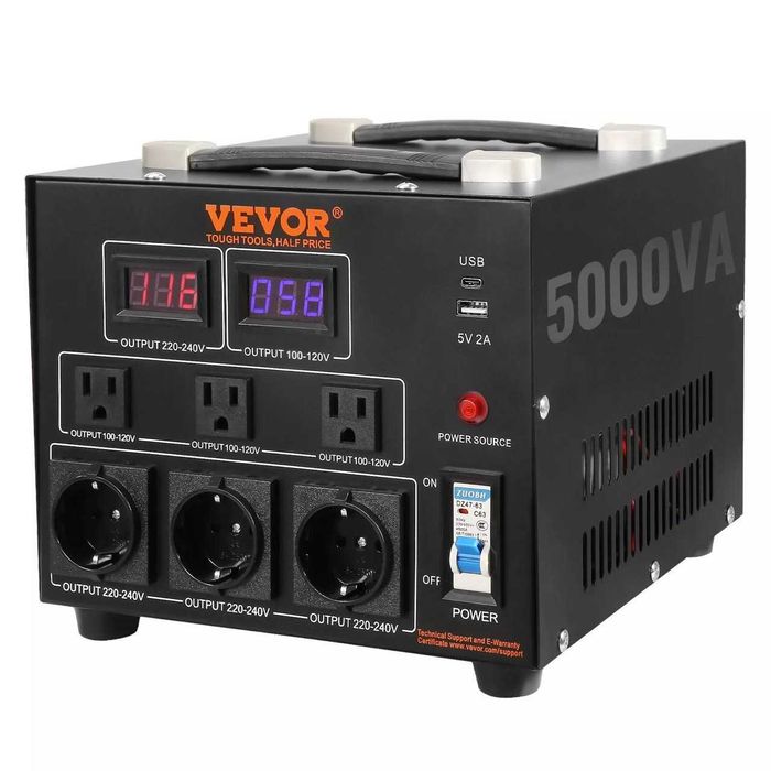 Перетворювач напруги Vevor 5000W 3000Вт 110V/220V