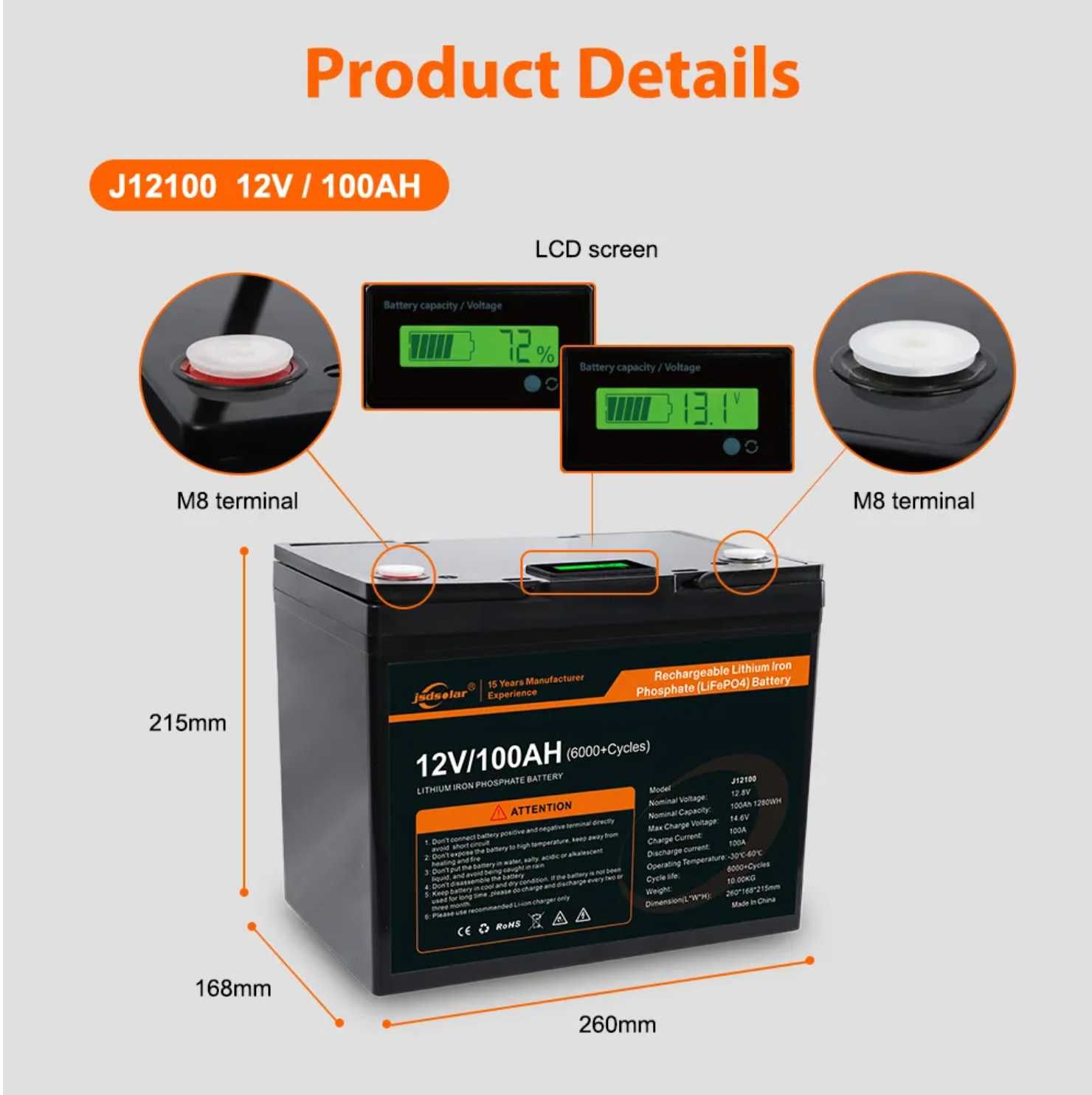 Аккумулятор \ батарея LIFEPO 12v 100 ah оригінал. Новий.