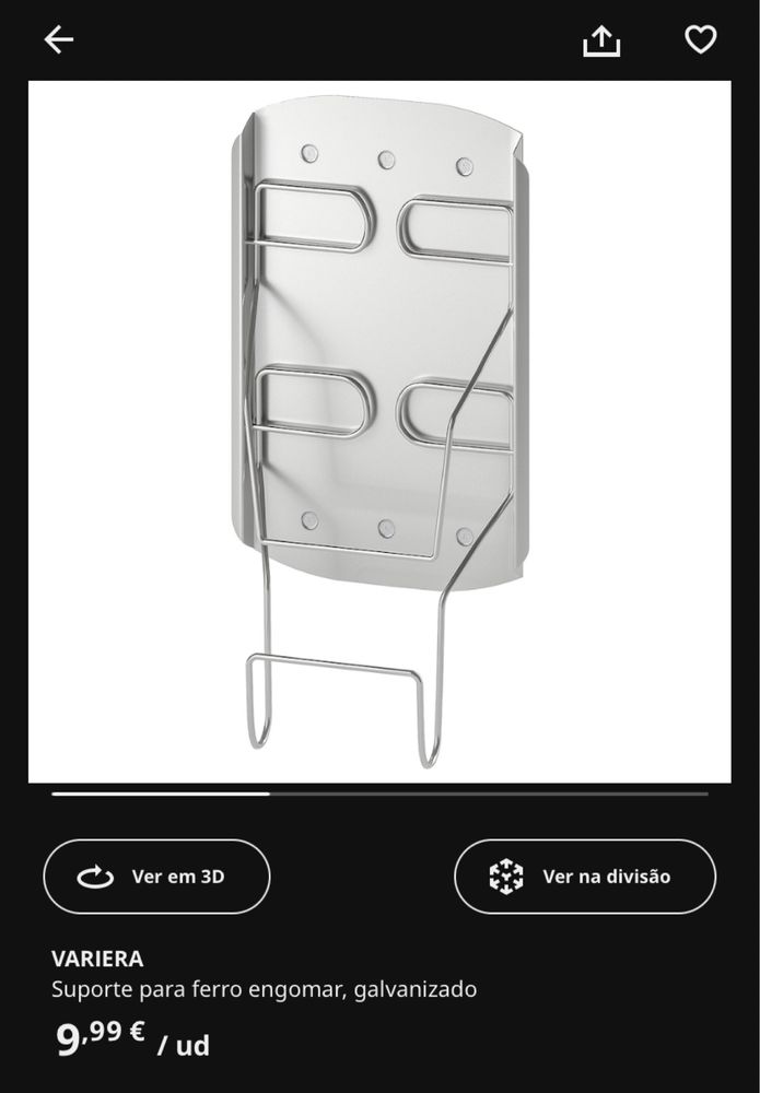 Suporte para ferro de engomar - Modelo Variera IKEA